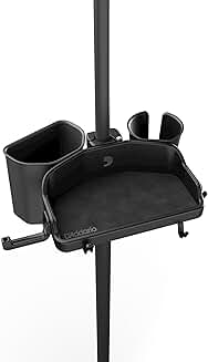 Mic stand accessory kit with gear tray, cup holder, and tip jar