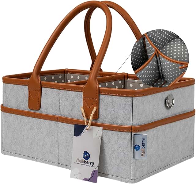 Baby Diaper Caddy with Handle and Storage
