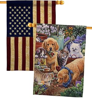 Helpful Garden House Flag Pack with Dog and Animal Designs