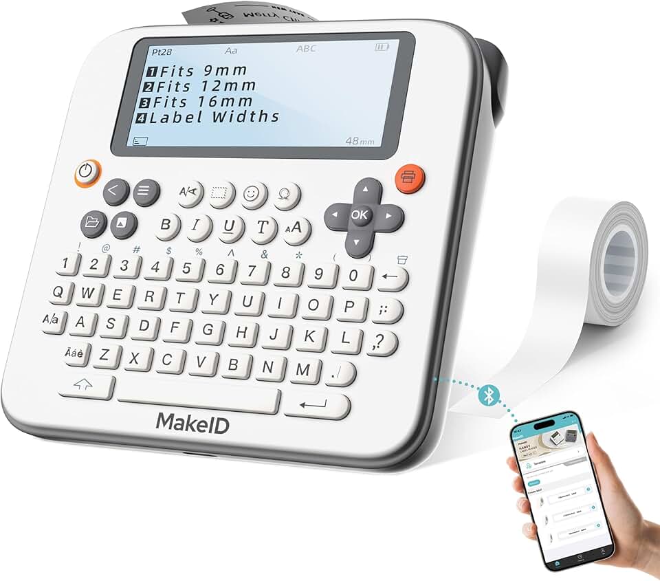 Wireless Rechargeable Label Maker with Backlit Screen
