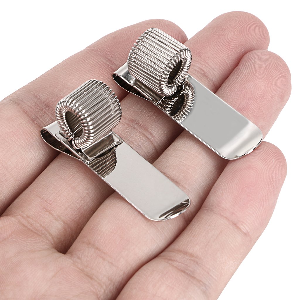 Stainless Pen Holder Clips for Notebook and Clipboard, Pack of 10