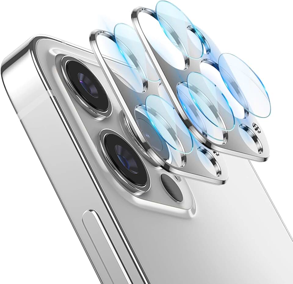 Silver Aluminum Lens Protector for iPhone 12 Pro, 2 Pack