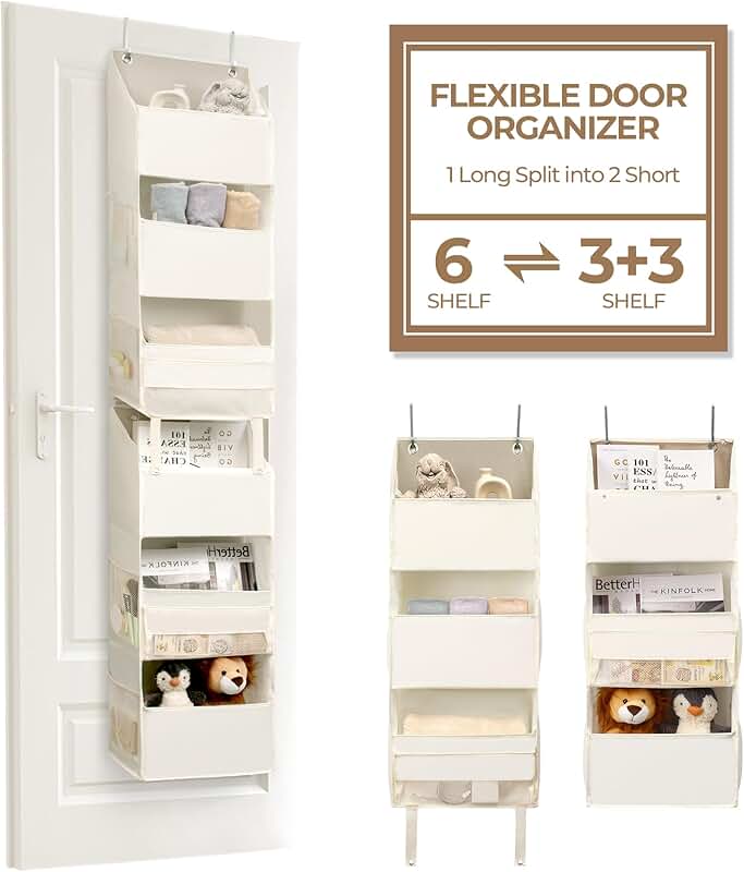 Over the Door 6-Shelf Storage Organizer with 8 Pockets