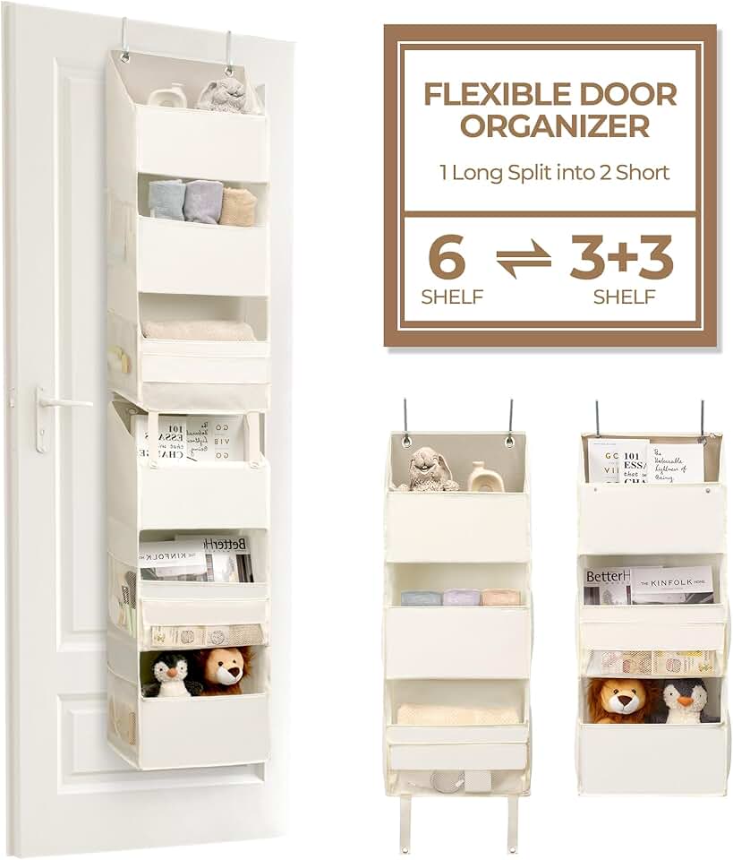 Over the Door 6-Shelf Storage Organizer with 8 Pockets