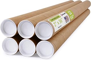 Reinforced Kraft Paper Mailing Tubes, Pack of 6