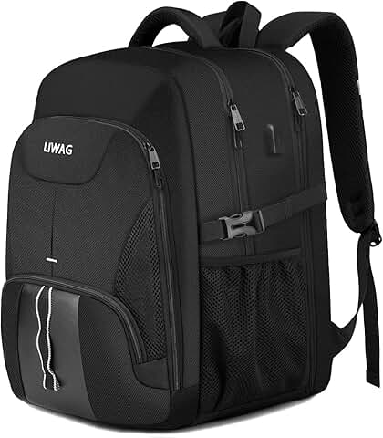 Large 50L Water-Resistant Laptop Backpack with USB Port