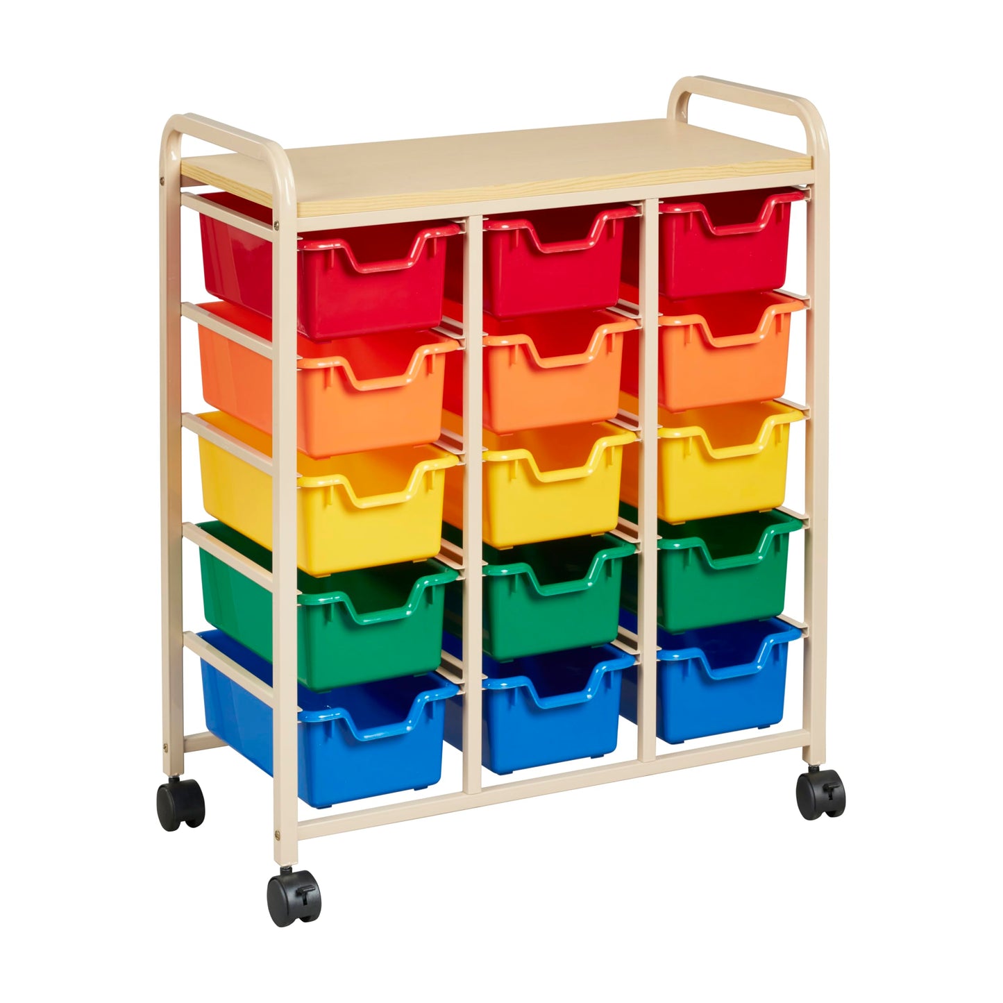 Mobile Storage Cart with 15 Bins