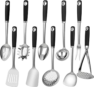 10-Piece Stainless Steel Cooking Utensils Set for Kitchen