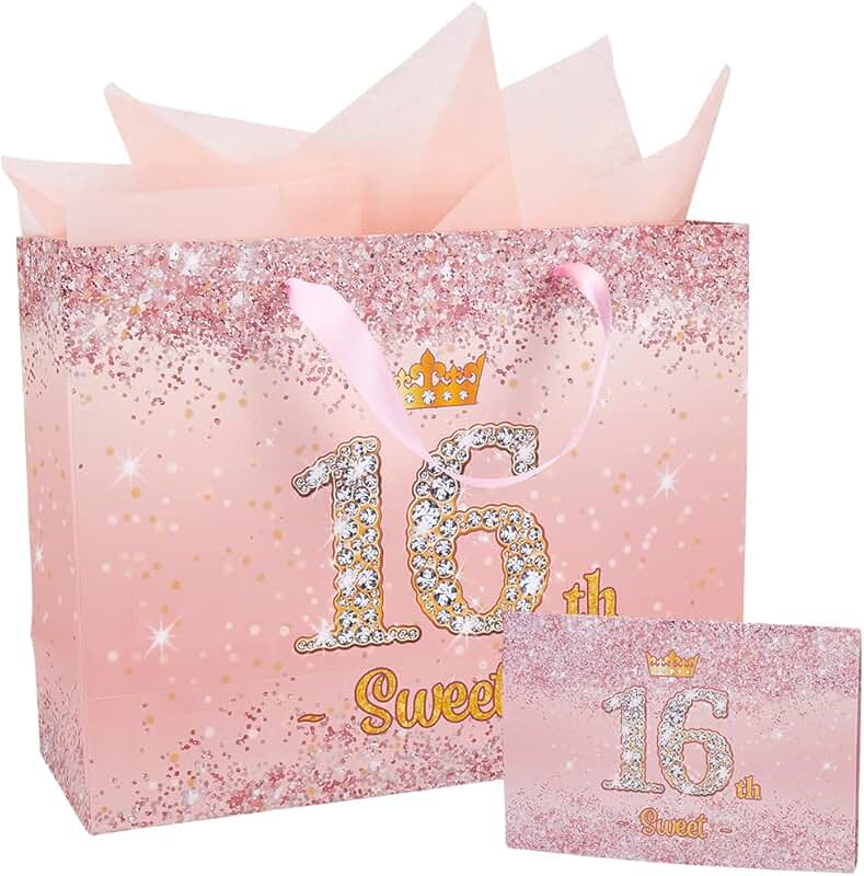 Large Pink Gift Bags with Handles for Birthdays