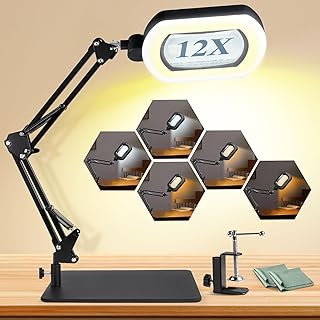 Square Magnifying Glass with Light, Stand, and 144 LEDs