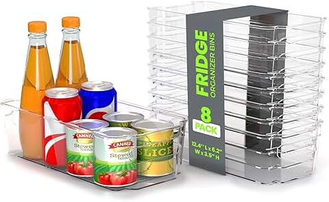 8 Clear Stackable Fridge & Pantry Storage Bins
