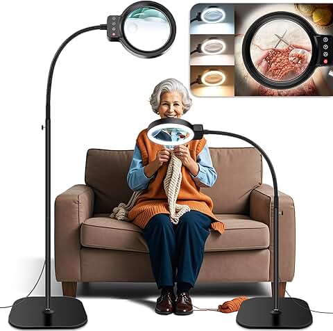 Large Floor Magnifying Glass with Light and Stand