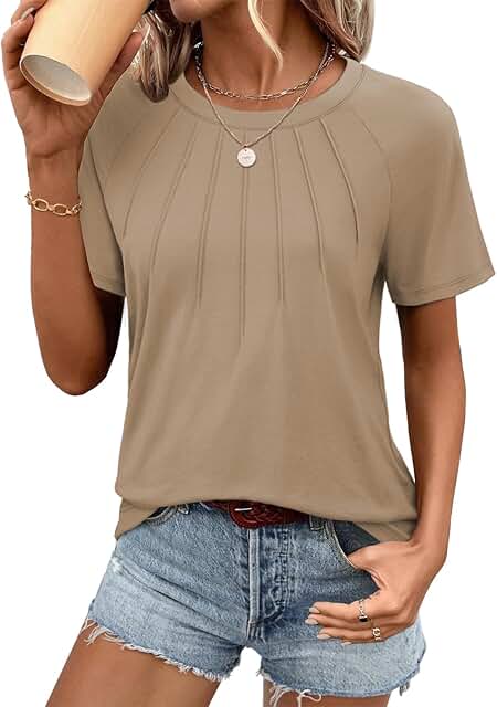 Trendy Women's Short Sleeve Dressy Tops 2025