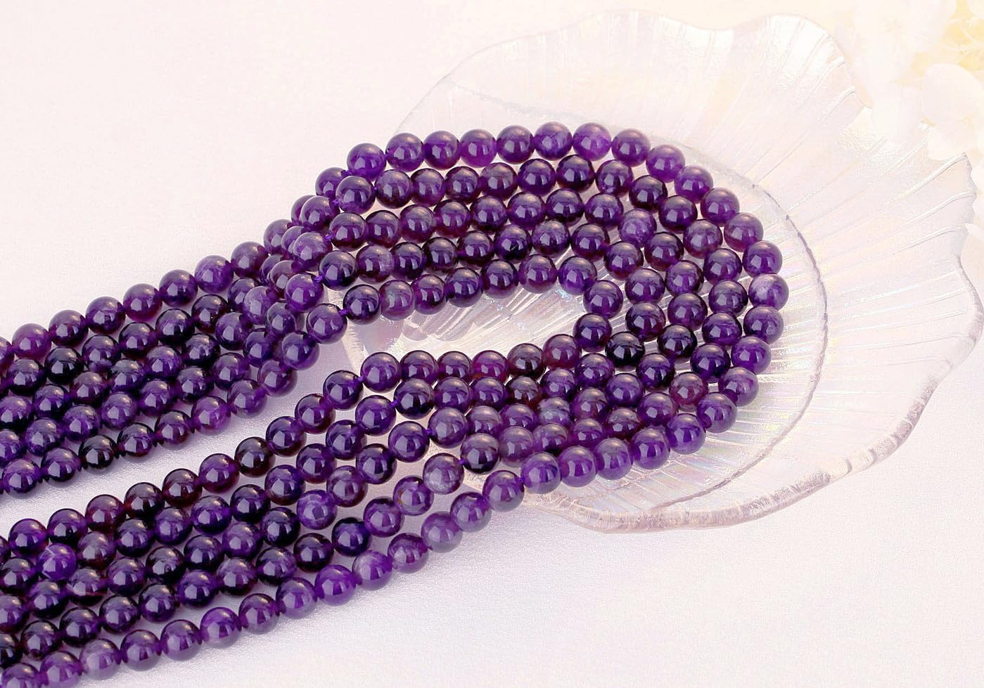 60pcs Natural Amethyst Beads for Jewelry Making