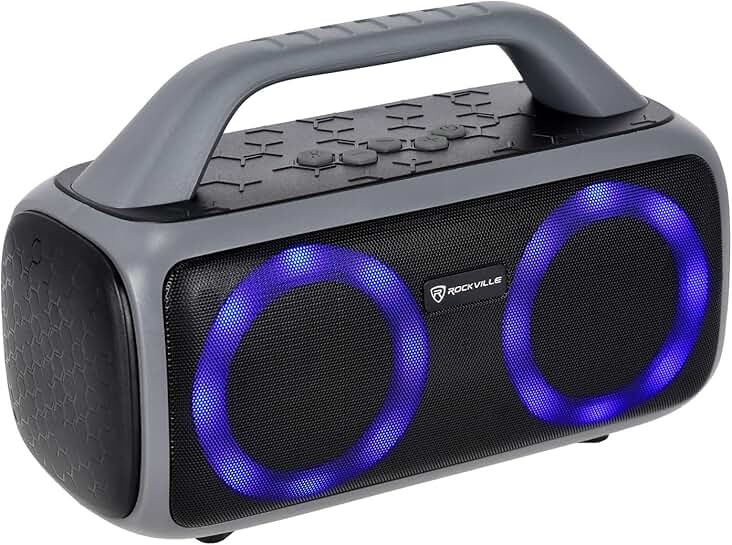 Portable Bluetooth Speaker with Lights and Long Battery