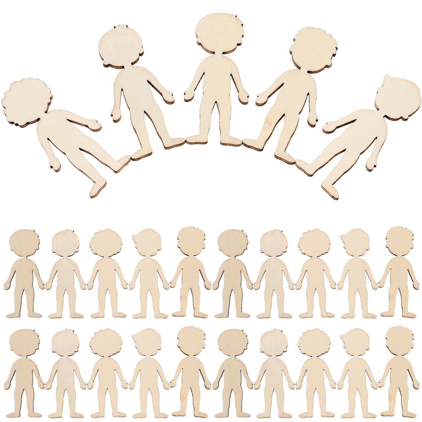 Wooden Boy Cutouts DIY Kit 50pcs