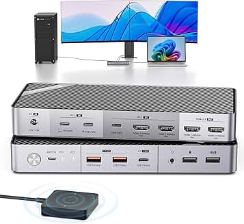 Dual Monitor KVM Docking Station with 4K HDMI and USB-C