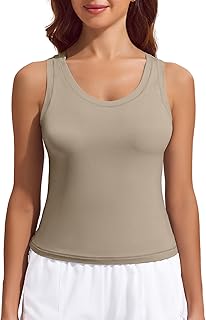 Women's Double Lined Athletic Scoop Neck Racerback Tank