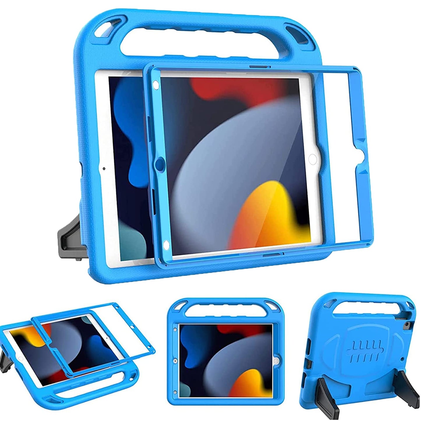 Kids Case for New iPad 10.2 2021/2020/2019 - iPad 9th/8th/7th Generation Case for Kids, with Built-in Screen Protector, Shockproof Handle Stand Kids Case for iPad 10.2"(9th/8th/7th Gen) - Blue