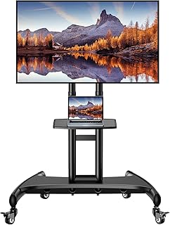 Rolling TV Stand for 32-75 Inch Flat and Curved TVs