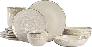 16-Piece Taupe Dinnerware Set for Four