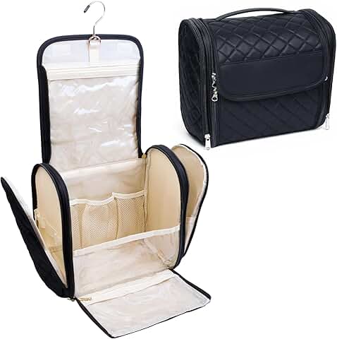 Large Portable Makeup and Toiletry Bag with Hook