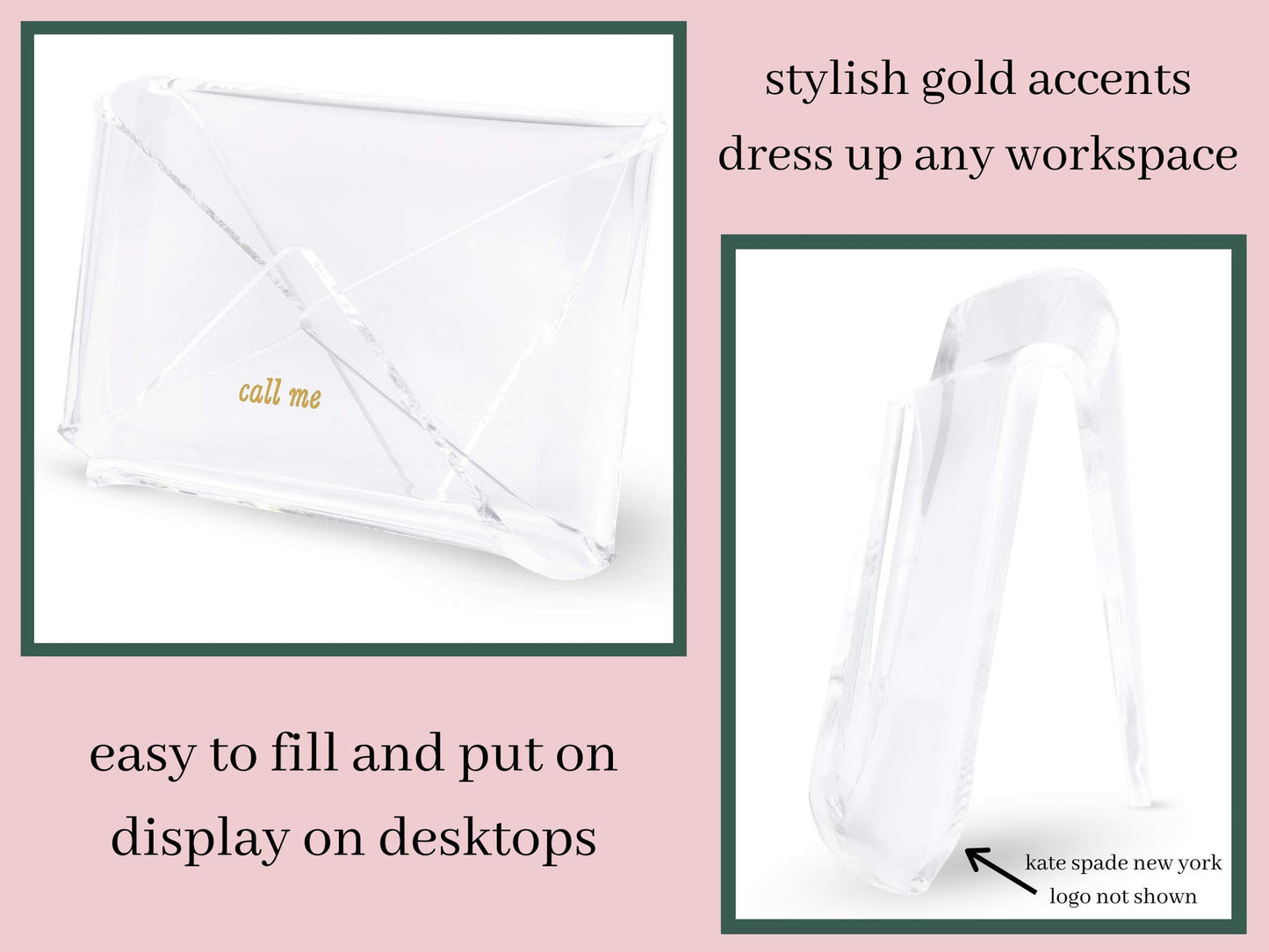 Stylish Clear Acrylic Business Card Holder for Women