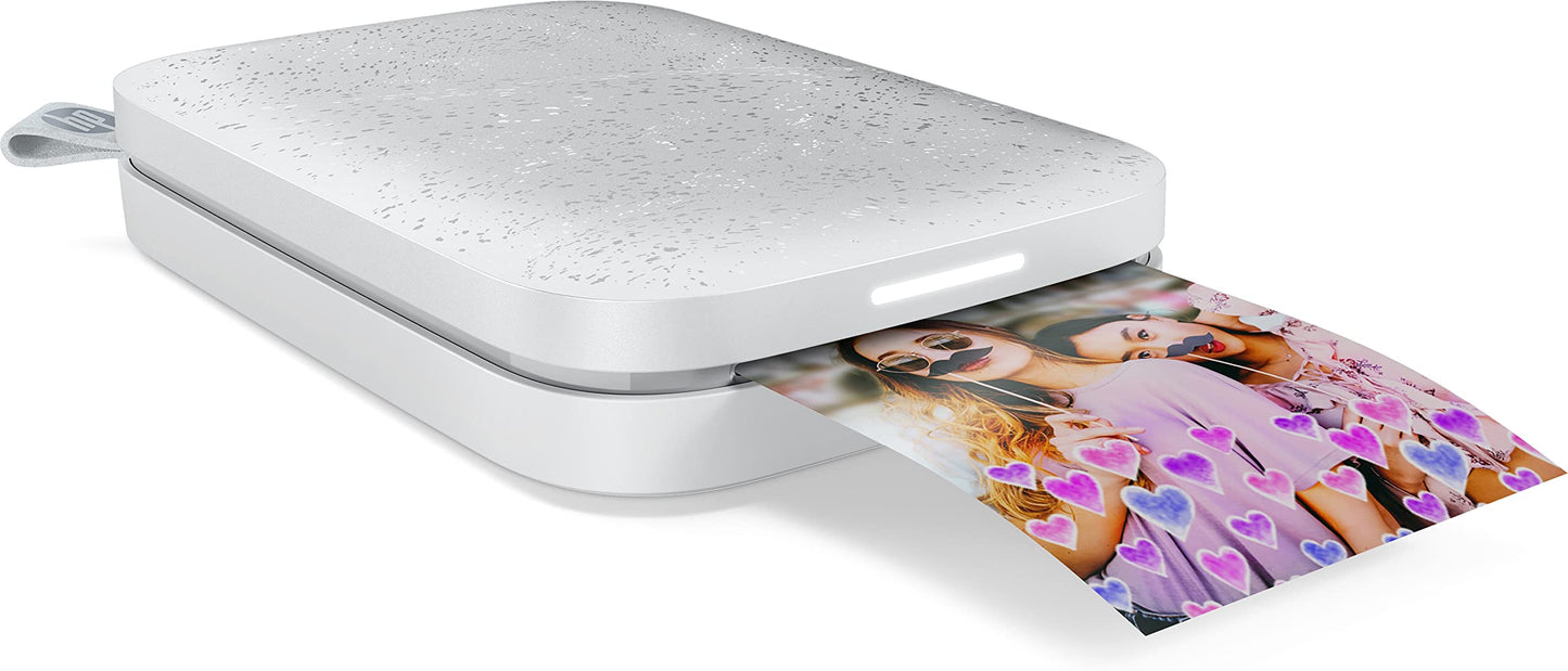 Sprocket Portable 2x3" Instant Photo Printer (Luna Pearl) Print Pictures on Zink Sticky-Backed Paper from your iOS & Android Device.
