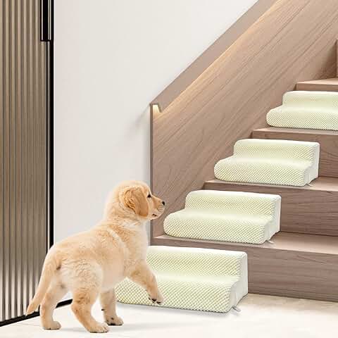 Dog Ramp for Stairs, Non-Slip Foam Pet Steps (4 Pack)