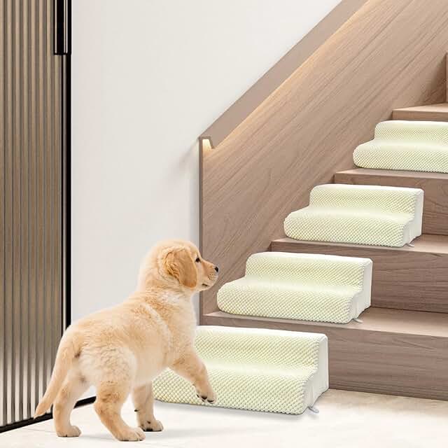 Dog Ramp for Stairs, Non-Slip Foam Pet Steps (4 Pack)