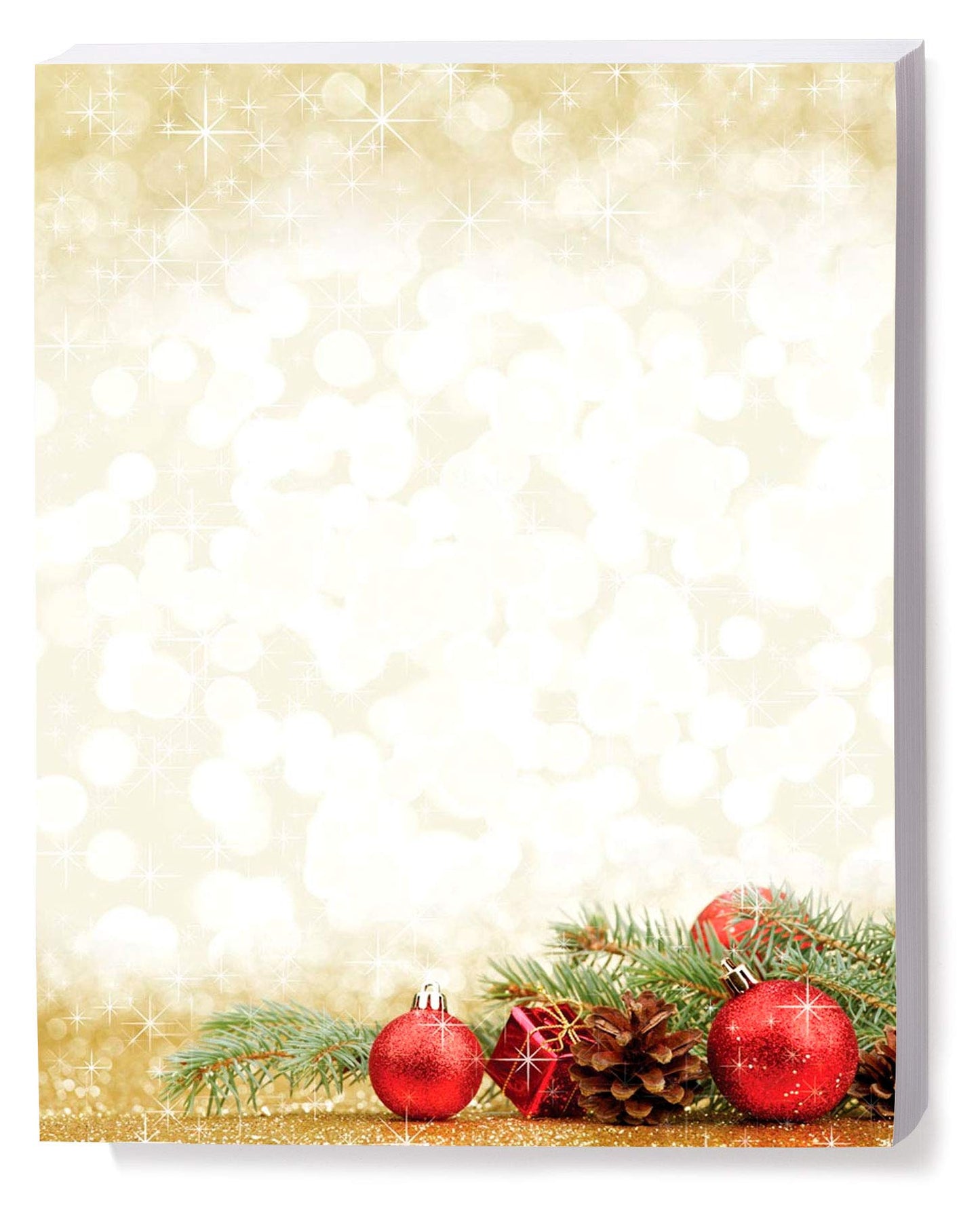 Golden Sparkle Holiday Border Paper, 8.5 x 11, 100 Sheets