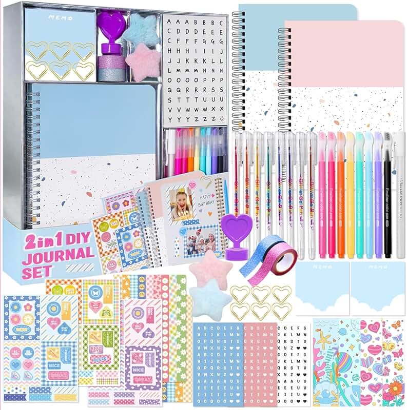 2-Pack DIY Journal Kit for Girls Ages 8-14