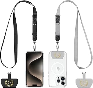 Two Adjustable Cell Phone Lanyards with Patches
