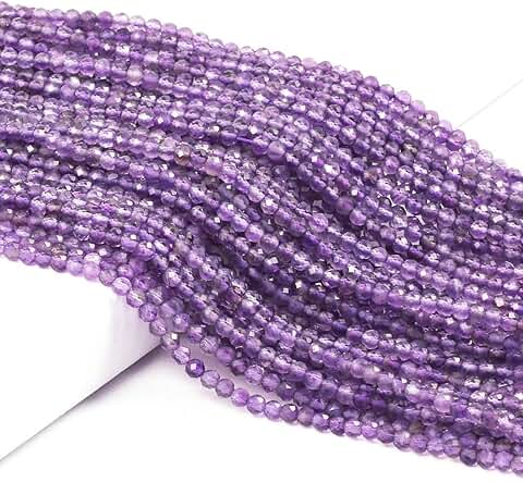 Natural Amethyst Beads for Jewelry Making, 3.2mm, 2 Strands