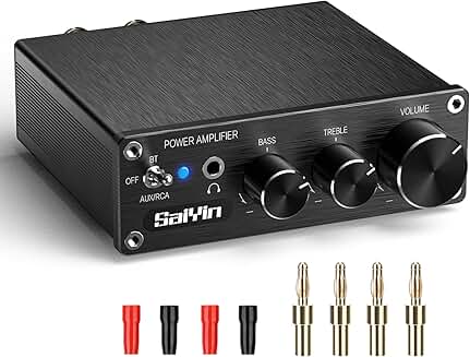 Home Audio Power Amplifier with Bluetooth and Bass/Treble Control