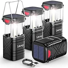 4 Pack Rechargeable LED Camping Lanterns with USB and Solar