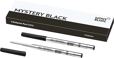 Black Ballpoint Pen Refills, Medium Tip, 2 Pack