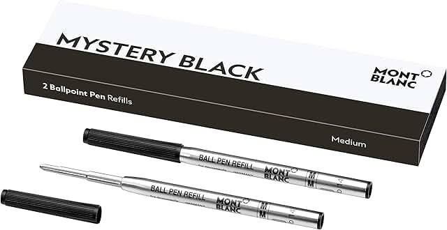 Black Ballpoint Pen Refills, Medium Tip, 2 Pack