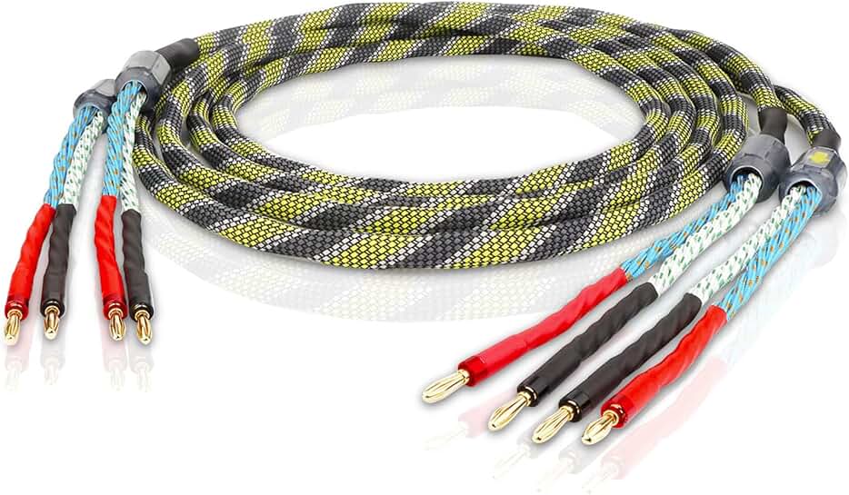 9AWG HiFi Speaker Cable with Banana Plugs, 2.5M