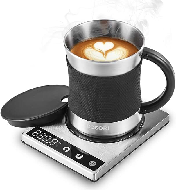 Coffee Mug Warmer and Set with Digital Display