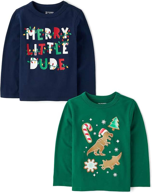 Baby and Toddler Holiday and Birthday Long Sleeve T-Shirts Pack