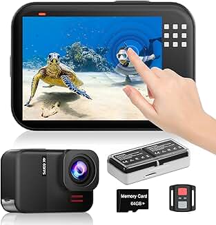Waterproof 4K60fps Action Camera with 48MP Touchscreen