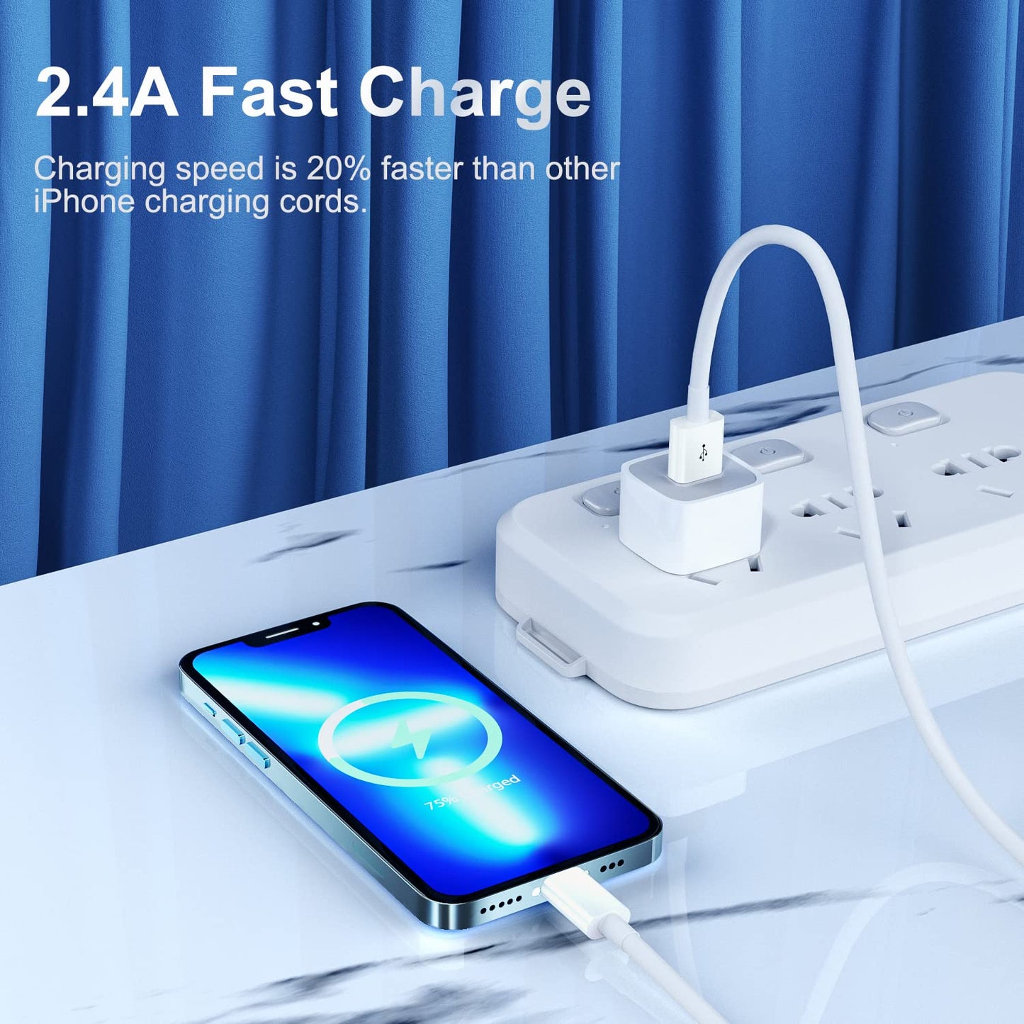 iPhone Charger 6 Feet Apple MFi, Lightning Cable 6ft Fast Charging Cord Compatible with iPhone 14 13 12 11 Pro Max XR XS X 8 7 Plus 6S iPad Pro Airpods (3 Pack)