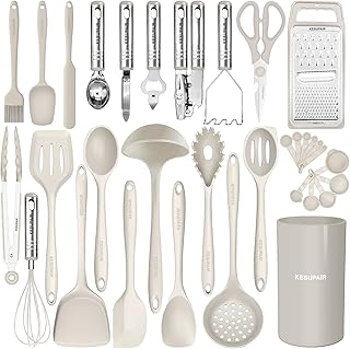 Heat-Resistant Silicone Kitchen Utensils Set with Tongs and Tools
