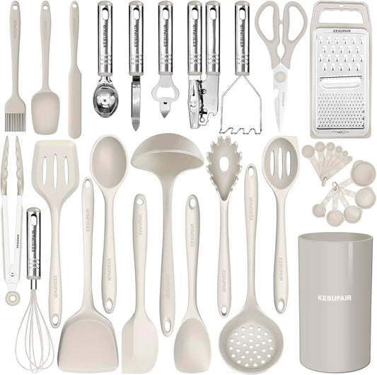 10-Piece Silicone Kitchen Utensil Set in Black