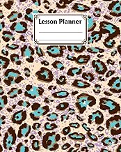 Elementary and high school lesson planner with leopard print cover