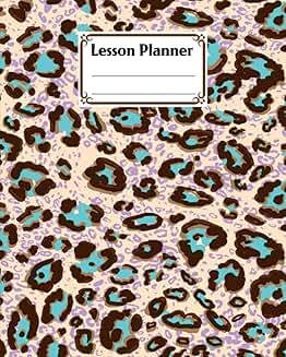 Elementary and high school lesson planner with leopard print cover