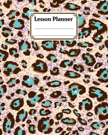 Elementary and high school lesson planner with leopard print cover