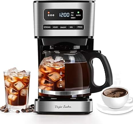 12-Cup Programmable Coffee Maker with LED Display