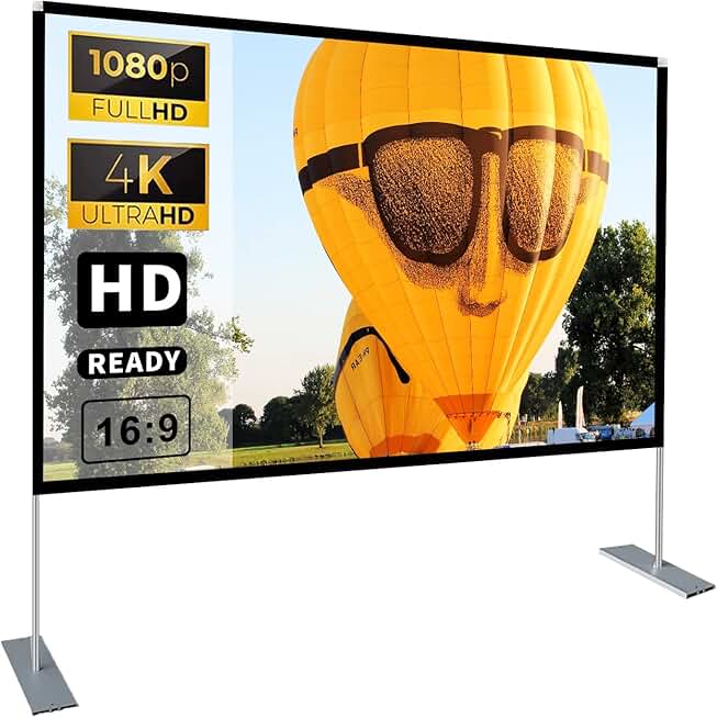 100-Inch 16:9 HD 4K Portable Projector Screen with Stand